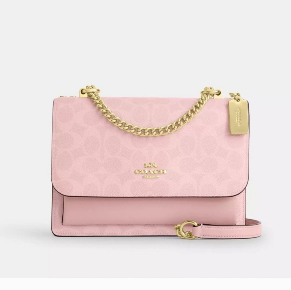 New! Limited Edition Coach Pink Klare Crossbody In Signature Canvas - Picture 1 of 11